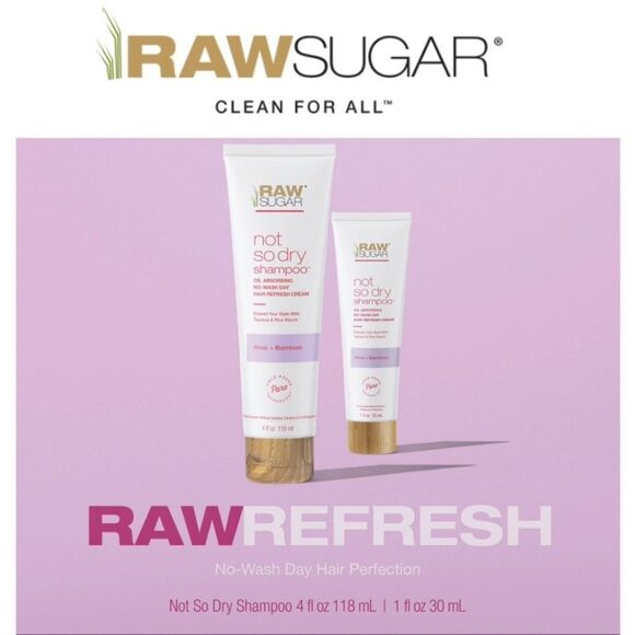 RAW SUGAR - NWT Raw Refresh "Not-So-Dry" Shampoo Gift Set (1-4 oz + 1-1 oz) - Picture 1 of 10